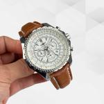 HK2727-BREİTLİNG KAHVE DERİ KORDON ERKEK SAATİ