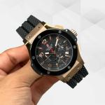 HK2780-HUBLOT TUİGA ROSE GOLD KASA SİYAH BEZEL ERKEK SAATİ