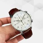 HK2803IWC BEYAZ KADRAN DERİ KAHVE KORDON ERKEK KOL SAATİ