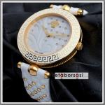 HK1191-VERSACE BEYAZ KORDON BAYAN SAATİ