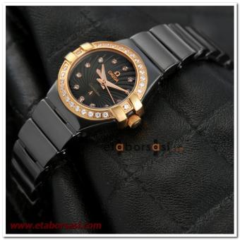 HK2156-OMEGA FULL TAŞLI SERAMİK BAYAN SAATİ