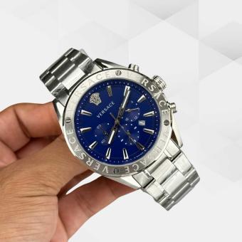 HK3090-VERSACE SİLVER LACİVERT KADRAN ERKEK KOL SAATİ
