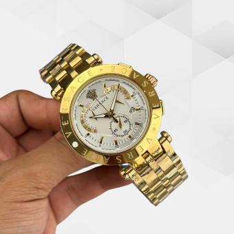 HK3102-VERSACE FULL GOLD BEYAZ KADRAN ERKEK KOL SAATİ