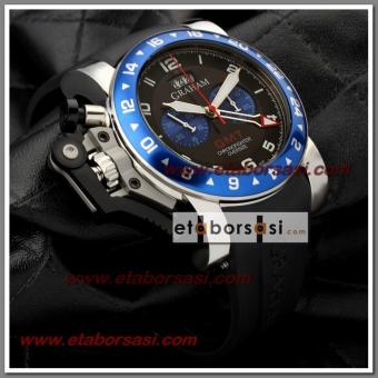 HK1404-GRAHAM GMT MAVİ BEZEL KRONMETRE ERKEK SAATİ