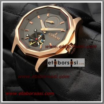 HK1406-CORUM TOURBİLLİON DERİ KORDON ERKEK SAATİ