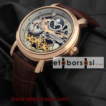 HK830-VACHERON CONSTANTINE SKELETON KAVHERENGİ KORDON