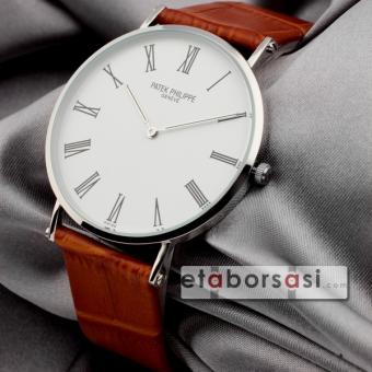 HK1144-PATEK PHİLİPPE GENEVE YAPRAK MODELİ GÜMÜŞ KASA KAHVE