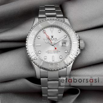 HK1025-ROLEX YACHT MASTER GÜMÜŞ KASA