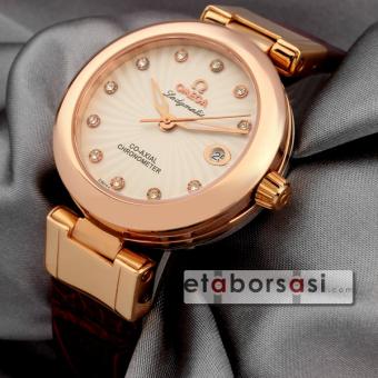 HK1146-OMEGA LADYMATİC TAŞLI GOLD KASA BAYAN SAATİ